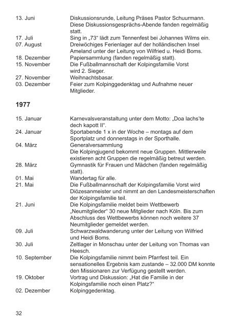 Festschrift zum Jubilaeumsjahr 2006 - Kolpingsfamilie Vorst