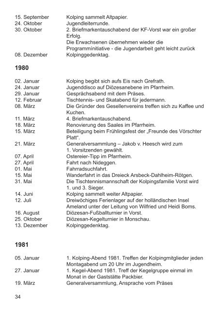 Festschrift zum Jubilaeumsjahr 2006 - Kolpingsfamilie Vorst