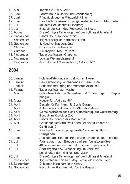 Festschrift zum Jubilaeumsjahr 2006 - Kolpingsfamilie Vorst