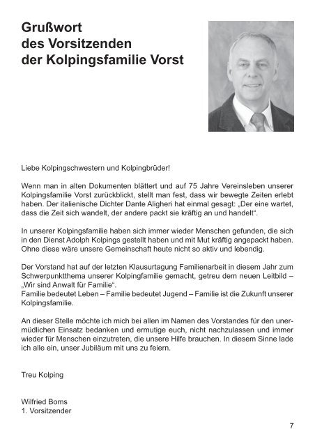 Festschrift zum Jubilaeumsjahr 2006 - Kolpingsfamilie Vorst