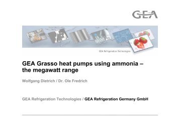 GEA Grasso heat pumps using ammonia – the megawatt range