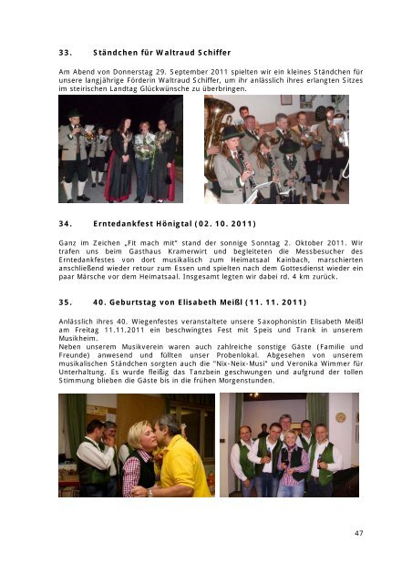 Chronik 2011 - Musikverein Rabnitztal-Eggersdorf