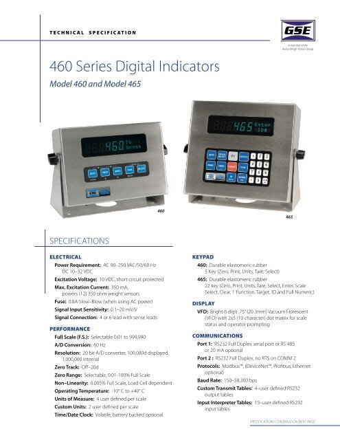 Digital weight indicator - Ethernet, Profibus DP, DeviceNet  E1070 - Avery  Weigh-Tronix - benchtop / rugged / multifunction