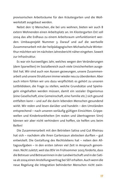 Jahresbericht 2003 - Fintan