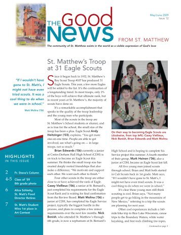 St. Matthew's Troop at 31 Eagle Scouts - Saint Matthew's Parish