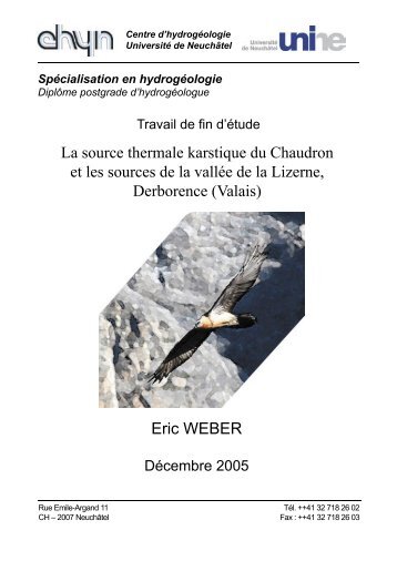 La source thermale karstique du Chaudron et les - Spéléo-Club Jura