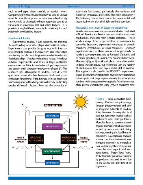 Biodiversity and Ecosystem Functioning - Ecological Society of ...