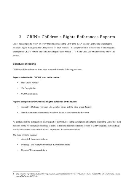 Universal Periodic Review: The Status of Children's Rights - CRIN