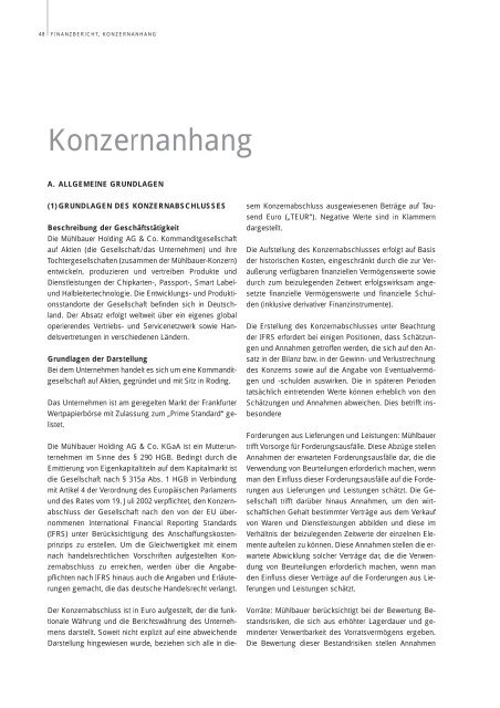 Download Geschäftsberichte 2006 - Mühlbauer AG