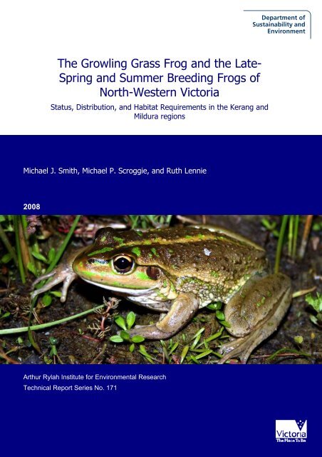 Growling grass frog and - Department of Sustainability and ...