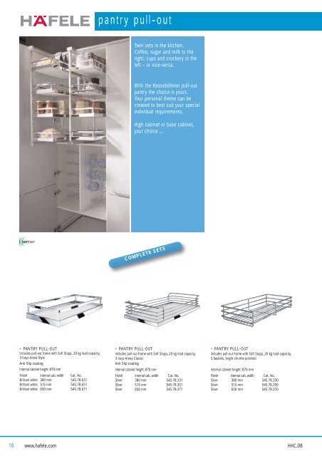 Pantry Pull Out Includes