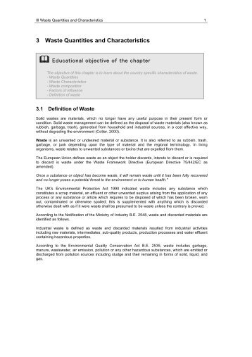 Chapter 3 - Waste Quantities and Characteristics in Laos - invent