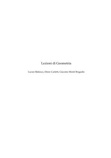 Lezioni di Geometria - DIMA - Matematica