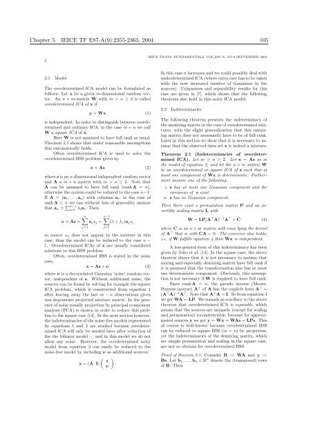 Mathematics in Independent Component Analysis