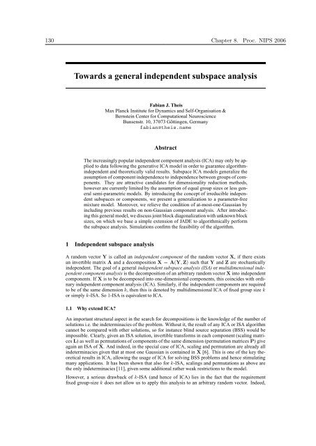 Mathematics in Independent Component Analysis