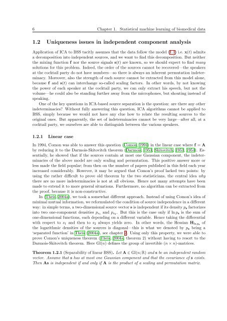 Mathematics in Independent Component Analysis