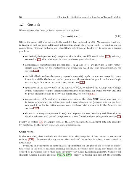 Mathematics in Independent Component Analysis