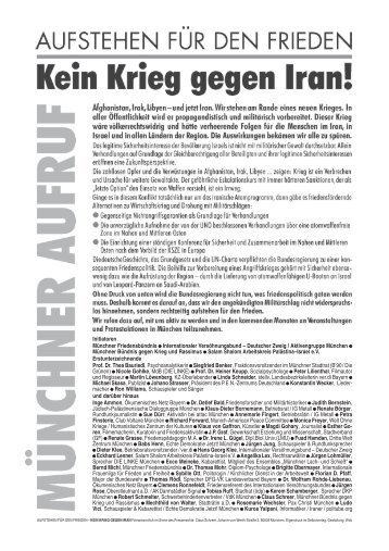 Münchner Aufruf Kein Krieg gegen Iran (PDF 612k