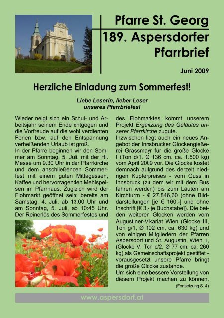 Pfarre St. Georg 189. Aspersdorfer Pfarrbrief - Pfarre Aspersdorf