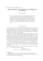 THE GEOMETRY AND TOPOLOGY ON GRASSMANN MANIFOLDS ...