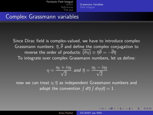 Grassmann Variables, Supersymmetry and Supersymmetric ...