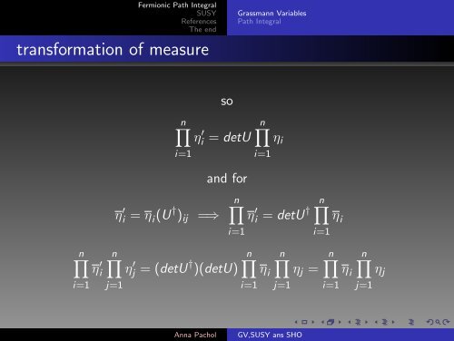 Grassmann Variables, Supersymmetry and Supersymmetric ...