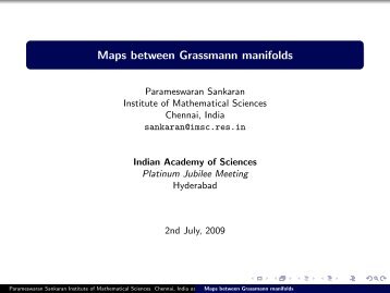 Maps between Grassmann manifolds - Indian Academy of Sciences