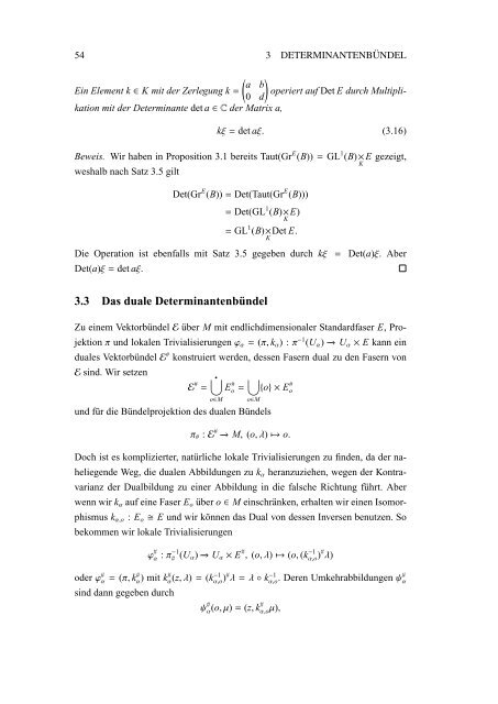 Determinanten-Bündel und Dirac-Operator auf Hilbert-Grassmann
