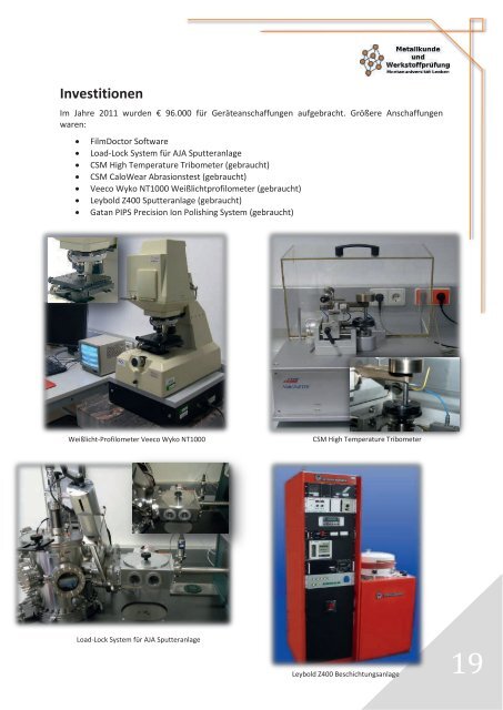 Jahresbericht 2011 - Department Metallkunde und Werkstoffprüfung ...