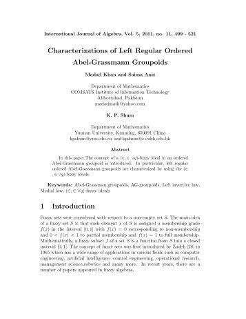 Characterizations of Left Regular Ordered Abel-Grassmann ...