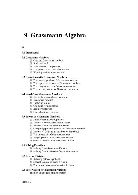 Grassmann Algebra