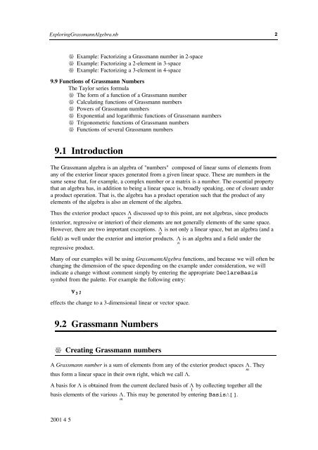 Grassmann Algebra