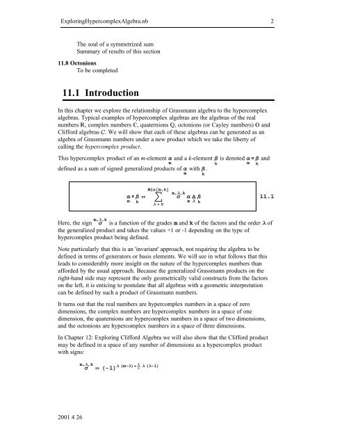 Grassmann Algebra