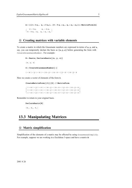 Grassmann Algebra