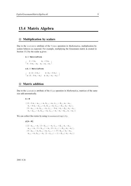 Grassmann Algebra