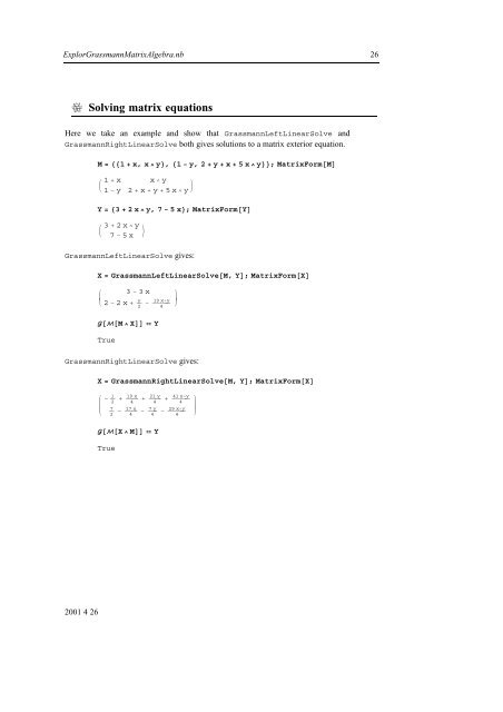 Grassmann Algebra