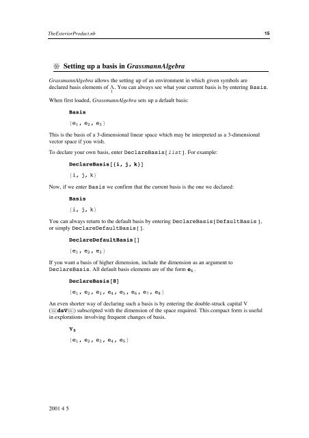 Grassmann Algebra