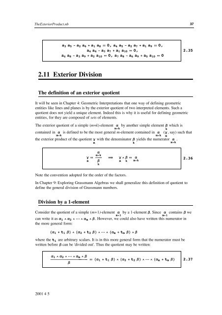 Grassmann Algebra