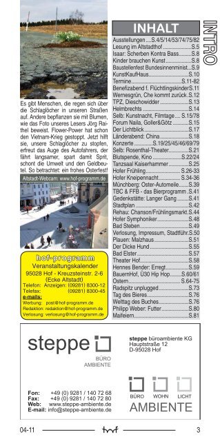 April - Hof Programm