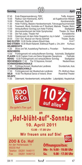 April - Hof Programm