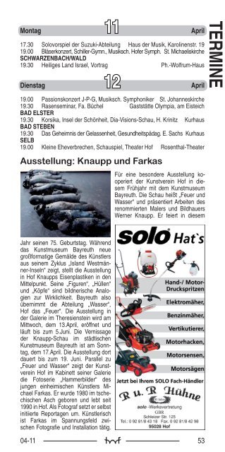 April - Hof Programm