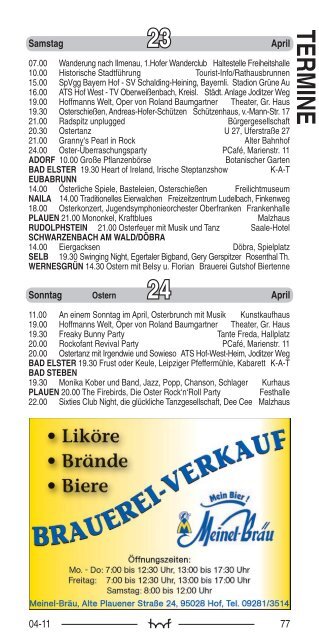 April - Hof Programm