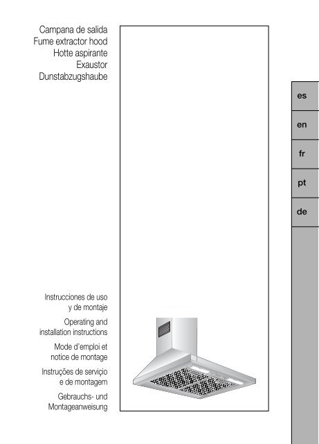 Campana de salida Fume extractor hood Hotte aspirante Exaustor ...