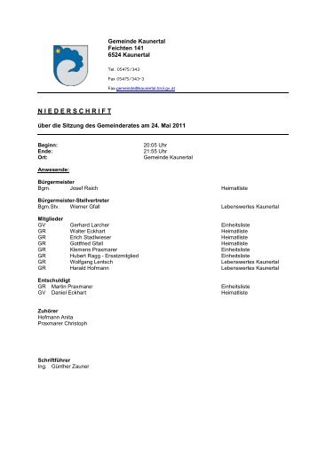 Niederschrift Gemeinderatssitzung (123 KB) - .PDF