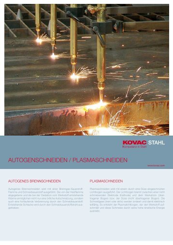 Datenblätter Stahlbearbeitung - kovac