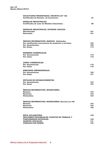 boletin 274 - Oficina Cubana de la Propiedad Industrial