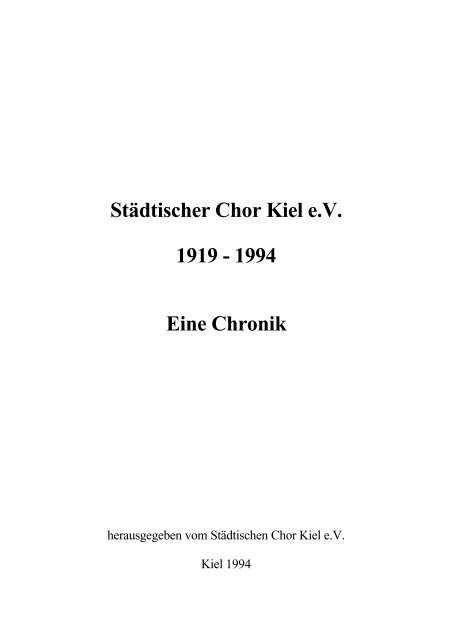 1994 Eine Stadtischer Chor Kiel