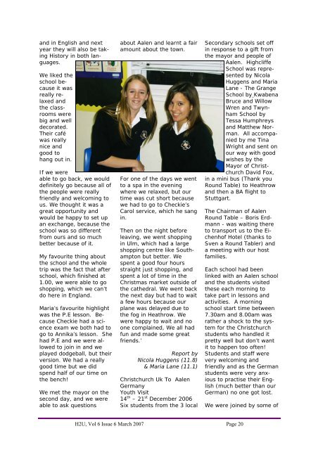 Vol 6 Issue 6 March 2007 V2.pub - Highcliffe School