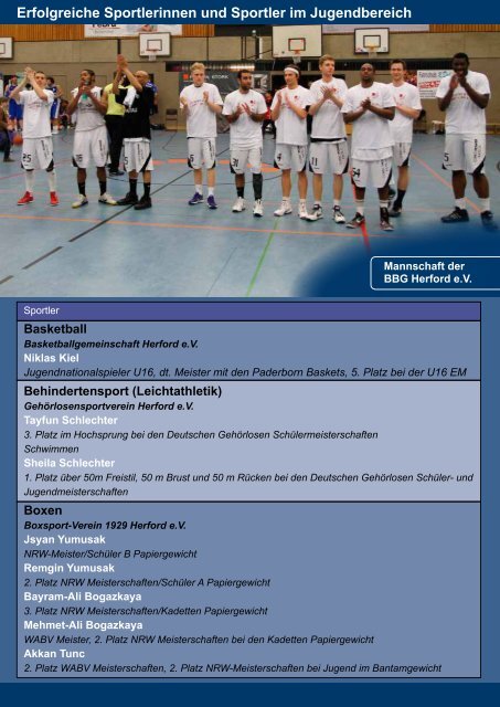 Herforder Sportgala Programmheft 2013 - Stadtsportverband