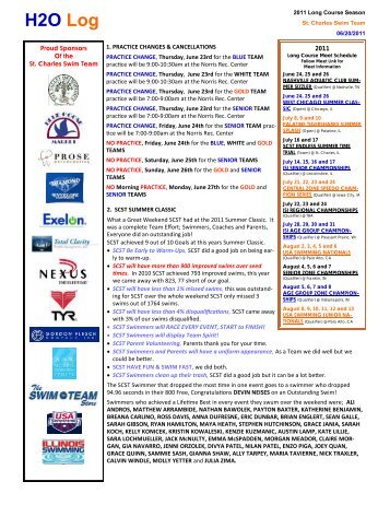 H2O Log - St. Charles Swimming